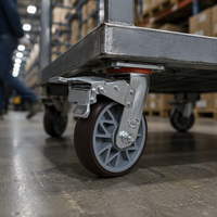 Roues pivotantes robustes en TPR de 8 pouces, couleur marron, silencieuses, capacité de charge de 220 kg, options pivotantes/rigides/avec frein pour chariots industriels
