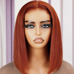 Pelucas de Cabello Humano al por Mayor, Pelucas Cortas Tipo Bob 5x7 sin Pegamento, Cabello Humano Teñido, Bob con Doble Trama, Pelucas con Frente de Encaje 13x4 - Product Image 3