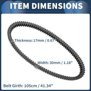 Courroie de transmission KYY, courroie trapézoïdale n° 3211106 pour <span class=keywords><strong>Polaris</strong></span> Ranger <span class=keywords><strong>500</strong></span> 700 800, caoutchouc fibre noir, résistant à l'usure, résistant aux hautes températures - Product Image 4