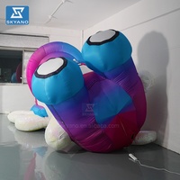 Mammouth gonflable personnalisé éléphant brillant coloré personnages d'animaux de bande dessinée mascotte brillante gonflable pour affichage commercial