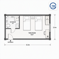 Casa Contenedor Prefabricada de Acero Modular, Portátil y Desmontable, de 10 pies, 20 pies y 40 pies