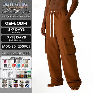 하이 퀄리티 & 최저가 남성 아웃도어 캐주얼 전술 사이드 포켓 카고 바지 맞춤형 단색 바지 - Product Image 1