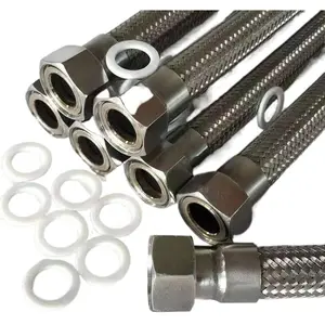 Manguera de metal corrugado de acero inoxidable corrugado flexible DN 1/4-12 pulgadas con brida de montaje