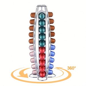 ที่วางแก้วกาแฟแบบหมุนได้ 360 องศา สำหรับใส่แคปซูลกาแฟ K-Cup พร้อมลิ้นชักเก็บแคปซูลกาแฟ Keurig สำหรับวางบนเคาน์เตอร์ครัว - Product Image 3