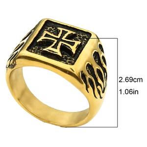 Trade Assurance Acier Inoxydable Viking Vintage Thor Marteau Anneau Nordique Tête De Loup Pendentif Plaqué Or Religieux Anniversaires - Product Image 1