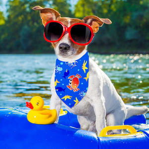 Summer Ocean Pet Saliva Wipes Nautical Dog Cat Headscarves Adjustable and Washable Pet Triangular Scarves - Product Image 2