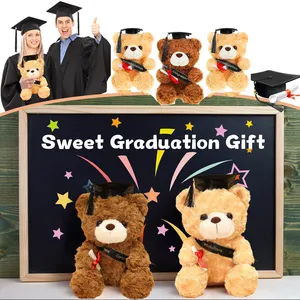 2024 Class Graduation Gift 28cm Plush Bear Cute Stuffed Animal Toy For Kindergarten High School College Congrats Grad Gift