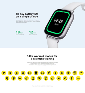 Redmi Watch <span class=keywords><strong>5</strong></span> Reloj inteligente activo <span class=keywords><strong>GPS</strong></span> Rastreador de ejercicios Pantalla AMOLED Control táctil Monitor de ritmo cardíaco a prueba de agua Banda inteligente - Product Image 3