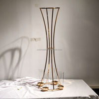 Support de bougie et vase à fleurs en métal doré lisse de 80 cm/100 cm pour centre de table de mariage et décoration de fête