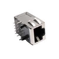 Conector Hembra RJ45 de Red Cat5e de Puerto Único, Conector Modular RJ45 de 180 Grados, Conectores Ethernet para Internet TRJ1014AGNL
