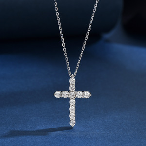 Mode 925 Sterling Silver Petit Grand Collier <span class=keywords><strong>Croix</strong></span> pour Femmes Chaîne <span class=keywords><strong>Croix</strong></span> Plaqué Rhodium - Product Image 6