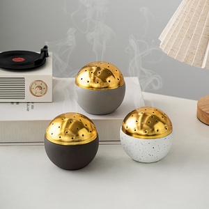 Quemador de Incienso Portátil Moderno, Creativo y Sencillo, de Lujo Ligero, con Base Esférica de Cemento para Uso Religioso - Product Image 1