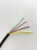 24/22/20AWG RVV 2/3/4/5/6/7/8Core Tembaga Berlapis Timah Terlilit PE 300/500V Kabel Listrik Selubung Lunak Hitam 100m