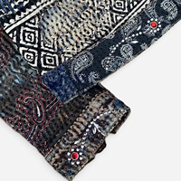 Veste de Travail en Denim Vintage pour Hommes, Personnalisée OEM, avec Patchwork Paisley Boro Sashiko, Style Trucker
