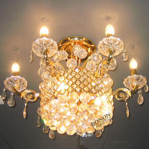 Venta directa de fábrica Lámpara de araña colgante de cristal de iluminación dorada de tamaño pequeño para decoración interior para hoteles - Product Image 5