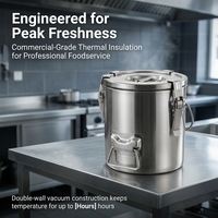 Kotak Makanan Terisolasi Stainless Steel 201 Grosir dengan Pegangan, Kotak Makanan Termal, Peralatan Katering Langsung dari Pabrik OEM