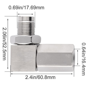Adaptateur d'entretoise de capteur en acier usiné CNC à 90 degrés M18x1.5 avec mini catalyseur, pour modification d'échappement automobile - Product Image 2