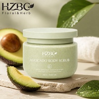 Gommage au sucre d'avocat biologique en marque propre, exfoliant naturel pour peaux sensibles et matures, lisse les genoux et les coudes, sans microplastiques