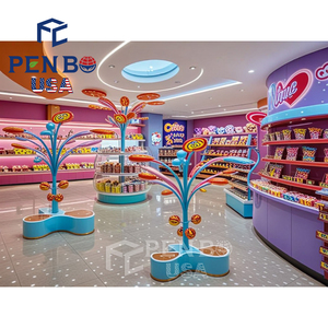 Étagères commerciales de présentoir de sucette de comptoir de magasin de sucrerie de sucrerie de chocolat d'approvisionnement d'usine pour des sucreries - Product Image 1