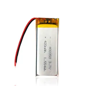 SUN EASE stock 402050 3.7volt 420mah mini lipo lithium cell PCM and wires from factory li-polymer battery 3.7v 420mah