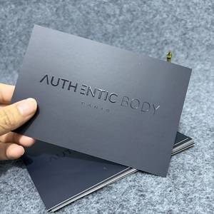 Carte de remerciement minimaliste personnalisée noire avec gaufrage UV pour produits cosmétiques et soins corporels, en français - Product Image 6