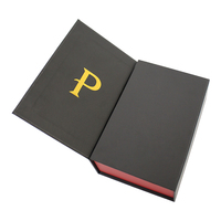 Boîte d'emballage cosmétique en papier rigide noir de luxe, impression de logo personnalisée, boîte de style livre, boîte en carton, boîte cadeau pour flacon d'huile essentielle ou de parfum