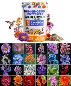 Mélange de fleurs sauvages naturelles-Variété vivace et annuelle pour la plantation d'automne, attire les oiseaux, convient à une utilisation suspendue de fleurs - Product Image 4