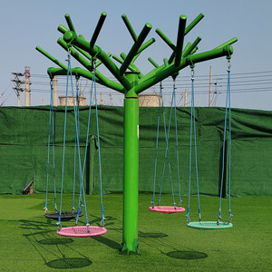 ชิงช้าตาข่ายหมุนสีแดงไม่ขับเคลื่อนด้วยพลังงานอุปกรณ์สนุกเก้าอี้แขวนในระดับสูงเก้าอี้ชิงช้าบันเทิงกลางแจ้งชมวิว - Product Image 2