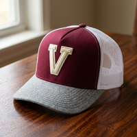 Casquette ajustée à visière incurvée en polyester 100 % avec motif lettres, haute qualité, style A-Frame, sportive, pour l'extérieur, type camionneur, en promotion