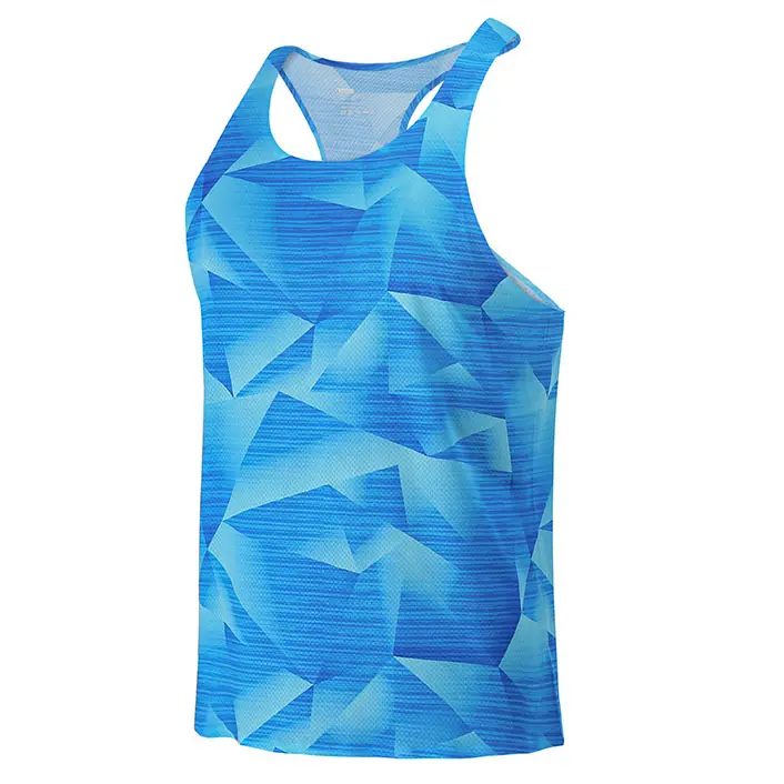 Custom Printing Mens Quick Dry Terug Running Singlet Running Mouwloos Shirt Marathon Vest Singlet