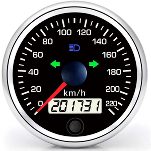 มาตรวัดความเร็วแบบตั้งโปรแกรมได้ 12V 24V สำหรับ<span class=keywords><strong>รถ</strong></span>ยนต์ <span class=keywords><strong>รถ</strong></span><span class=keywords><strong>บรรทุก</strong></span> <span class=keywords><strong>รถ</strong></span>แทรกเตอร์ เรือ ยอชท์  ขนาด 85 มม. กันน้ำ  ความเร็วสูงสุด 220 กม./ชม. พร้อมไฟเลี้ยวและไฟสูง - Product Image 1