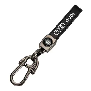 Custom Logo Luxury Pu Leather Car Key Chain Ring Accessories Men Women Auto Logos Keychain