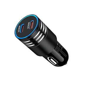 New 60W kép PD xe sạc Adapter 60W điện sạc nhanh 60W kép Loại C Cổng xe sạc Adapter biểu tượng tùy chỉnh dropshipping - Product Image 6