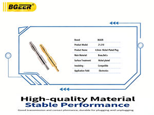 4.0mm バナナプラグ、純銅金メッキ溶接ランタンヘッドピン、ソケットアクセサリーオスコネクタ、電子コネクタ - Product Image 2