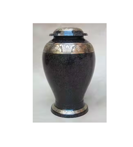 Urnas de cenizas para adultos fundidas en aluminio negro de alta calidad, urnas funerarias únicas de estilo moderno para venta al por mayor conmemorativa en la cremación de La India - Product Image 2