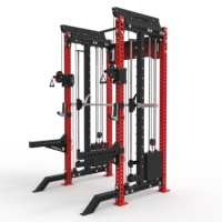 Equipo de Gimnasio Multifuncional, Jaula de Potencia, Máquina Smith, Soporte para Sentadillas