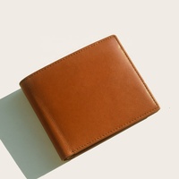 Dompet Kulit Kustom untuk Pria, Dompet Kulit Samak Sayuran, Tempat Kartu untuk Pria