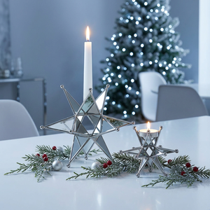 Wholesale Handmade Durable Mirror Glass Star Shape Metal <b>Candlestick</b> Holder for Christmas Home Tabletop Decorations - Product Image 3