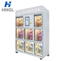 Distributeur Automatique Intelligent de Fleurs Réfrigérées 10 Casiers en Verre 30 Bouquets Écran Tactile Paiement QR 24H/24