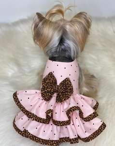 Vestido de Arnés para Perro, Vestido de Sandía Personalizado con <span class=keywords><strong>Nombre</strong></span> Bordado, Vestido de Boda para Perro Rosa, <span class=keywords><strong>Ropa</strong></span> de Cumpleaños para Perro - Product Image 5