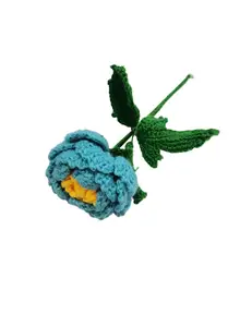 Modern Minimalism Soft Woven Bouquet Handmade Woven Cotton Rose Simulation Flower