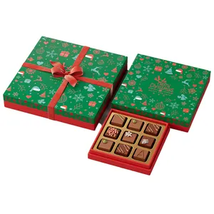 定制高级豪华纸包装巧克力水果糖果盒包装带分隔器