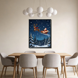 Impression lumineuse néon pour Noël, art mural LED, impression LED Père Noël, rennes, cloche <span class=keywords><strong>de</strong></span> Noël, encadrement pour décoration - Product Image 1