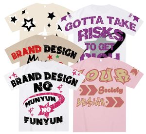 באיכות גבוהה חולצה גברים מוגז של גברים ירד כתף מגניב 100% עיצוב מודפסת כותנה במשקל כבד - Product Image 4