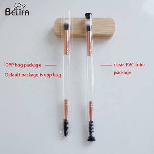 Double tête transparent <span class=keywords><strong>acrylique</strong></span> poignée mascara baguette cils spoolie brosse de nettoyage ombre à paupières mélange brosse de maquillage - Product Image 5