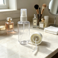 Bouteille de pulvérisation fine pour lotion en PET avec estampage à chaud personnalisé, flacon pompe cosmétique transparent vide pour emballage de produits de beauté et de soins de la peau