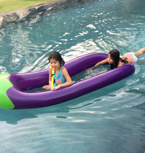 Venta al por mayor portátil flotante agua hamaca malla cama Pvc inflable berenjena piscina flotadores - Product Image 6
