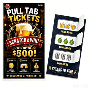 Biglietti della lotteria con stampa personalizzata con Design gratuito, tre finestre strappano i biglietti <span class=keywords><strong>per</strong></span> la raccolta fondi - Product Image 1
