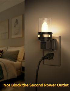 Veilleuse murale vintage à brancher, éclairage nocturne créatif sans flamme, veilleuses LED pour chambre et couloir - Product Image 5