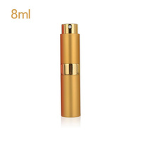 Flacon de parfum miniature en aluminium rond de 8 ml, rechargeable, pour voyage, atomiseur